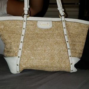 COACH Summer Straw Shoulder Bag